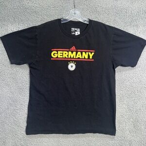 adidas Germany T Shirt Men's Size L Black Soccer Futbol Go-To Performance Tee‎
